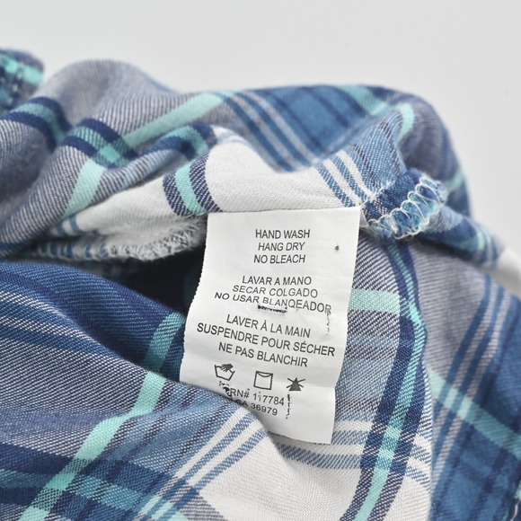 RAILS Womens Britt Top Size S Blue White Tartan Plaid Western Sleeveless Button - Picture 6 of 11